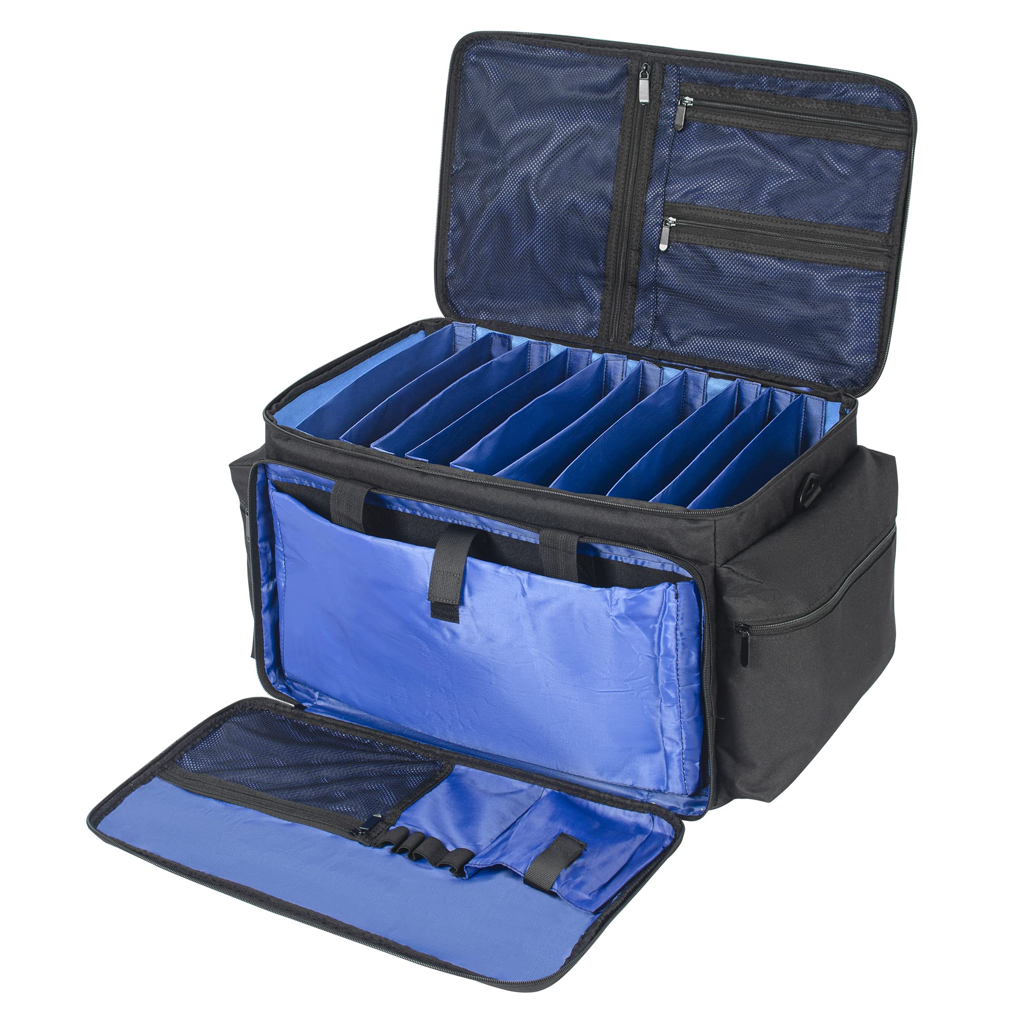 AKOZLIN DJ-Kabeltasche mit herausnehmbarer (50.8×31.24×31.24cm, 10Fächer) | Kabelfach,für Musiker,Reise-Gigbag für 15-Zoll-Laptop, professionelle DJ-Ausrüstung