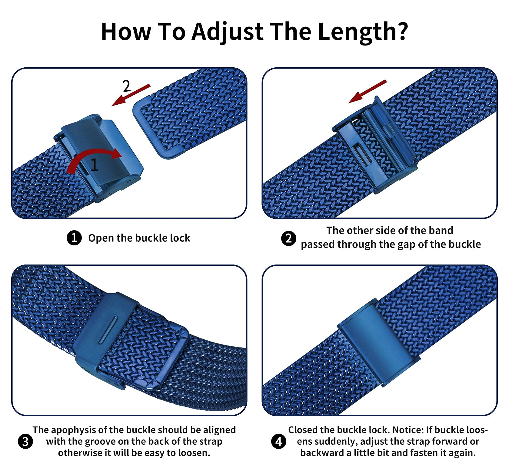 TStrap Mesh Uhrenarmband Metall 20mm - Schnellverschluss Ersatz Uhrenarmbänder für Herren Damen - Mailänder Smartwatch Armband aus Edelstahl Schwarz - 16mm 18mm 20mm 22mm