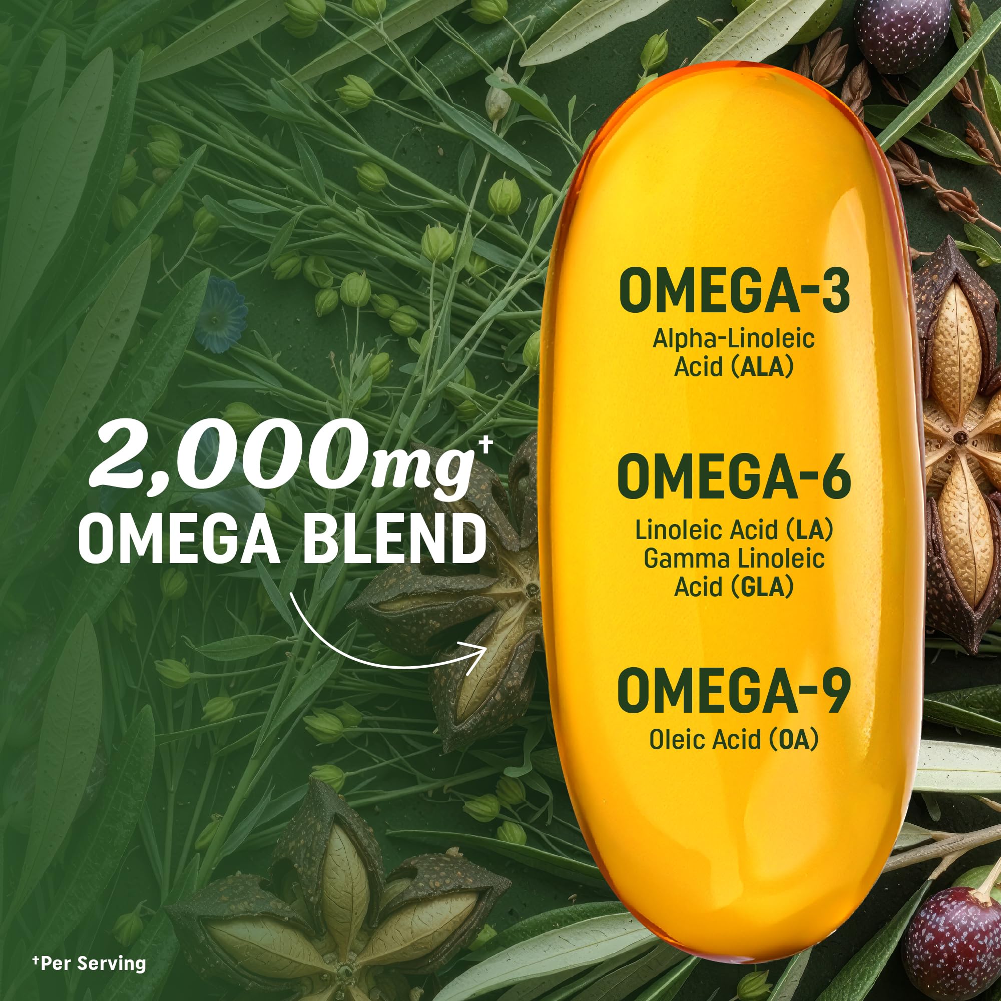 Vegan Omega 3 6 9 Supplements, 2000MG Plant-Based Triple Omega 369 Blend — Amazon image 3