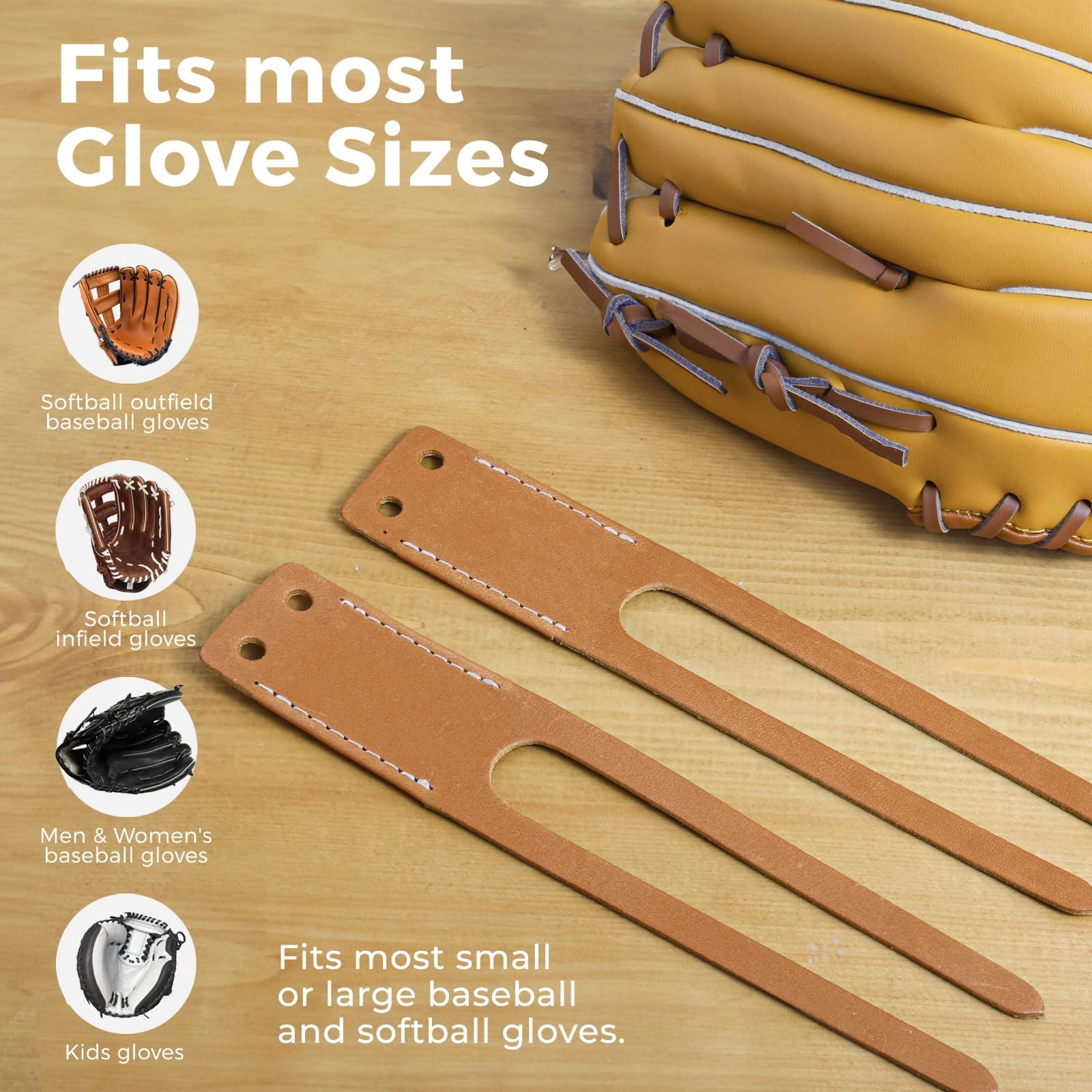 Kit De Remplacement Lacets Cuir Pour Gant Baseball - Pouce Et Pinky - TOFL