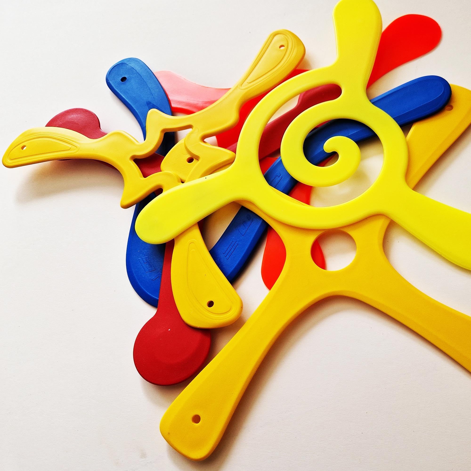 Confezione da 6 Boomerang per principianti, sport e giochi all'aperto, facile da lancere, in polipropilene.