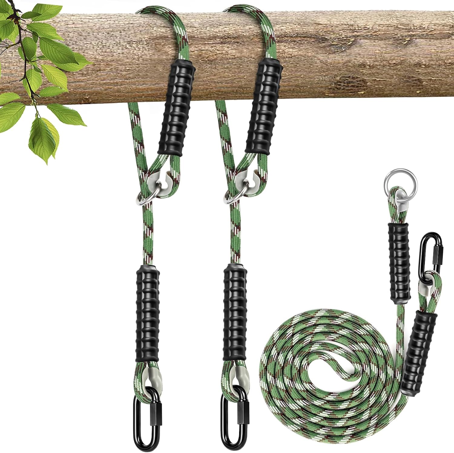Heavy-Duty Swing Rope, Rocking Chair Suspension Ropes, Hammock Ropes, and Tree-Hanging Kits, Suitable for Outdoor Swings, Hammock Chairs, and Playground Equipment (30'',2-Pack)