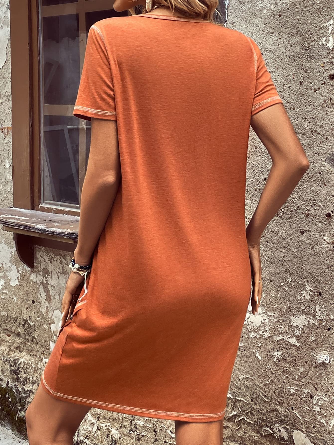 burnt orange t shirt dress Orange T-Shirt Dress by Peter Som x RTR