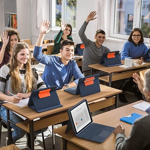 Miniatura 10 de Logitech Rugged Combo 3 Touch iPad Funda de teclado con trackpad y conector inteligente para iPad (7, 8 y 9 generación) para educación - Azul clásico