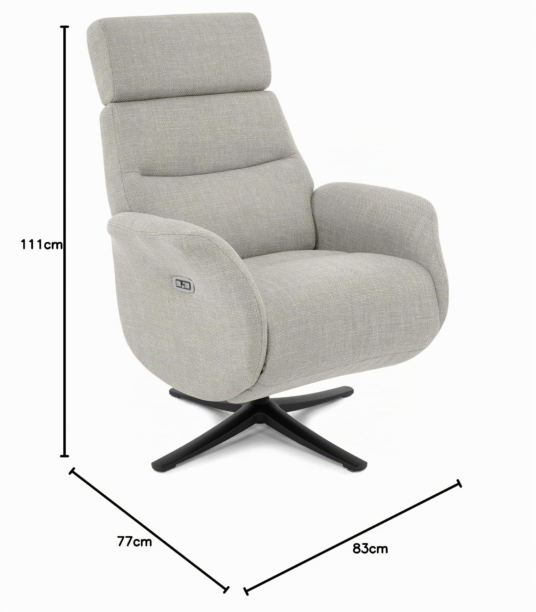 Sillón Relax Giratorio Marvin con 2 Motores Independientes | Cabezal Regulable en Altura y Posiciones | Botón Cierre Automático, Puerto USB y Tapizado Antimanchas Aquaclean (Beige)