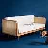 Safavieh Couture Helena French Mid-Century Black and Natural Rattan Daybed, Black/Natural, Full