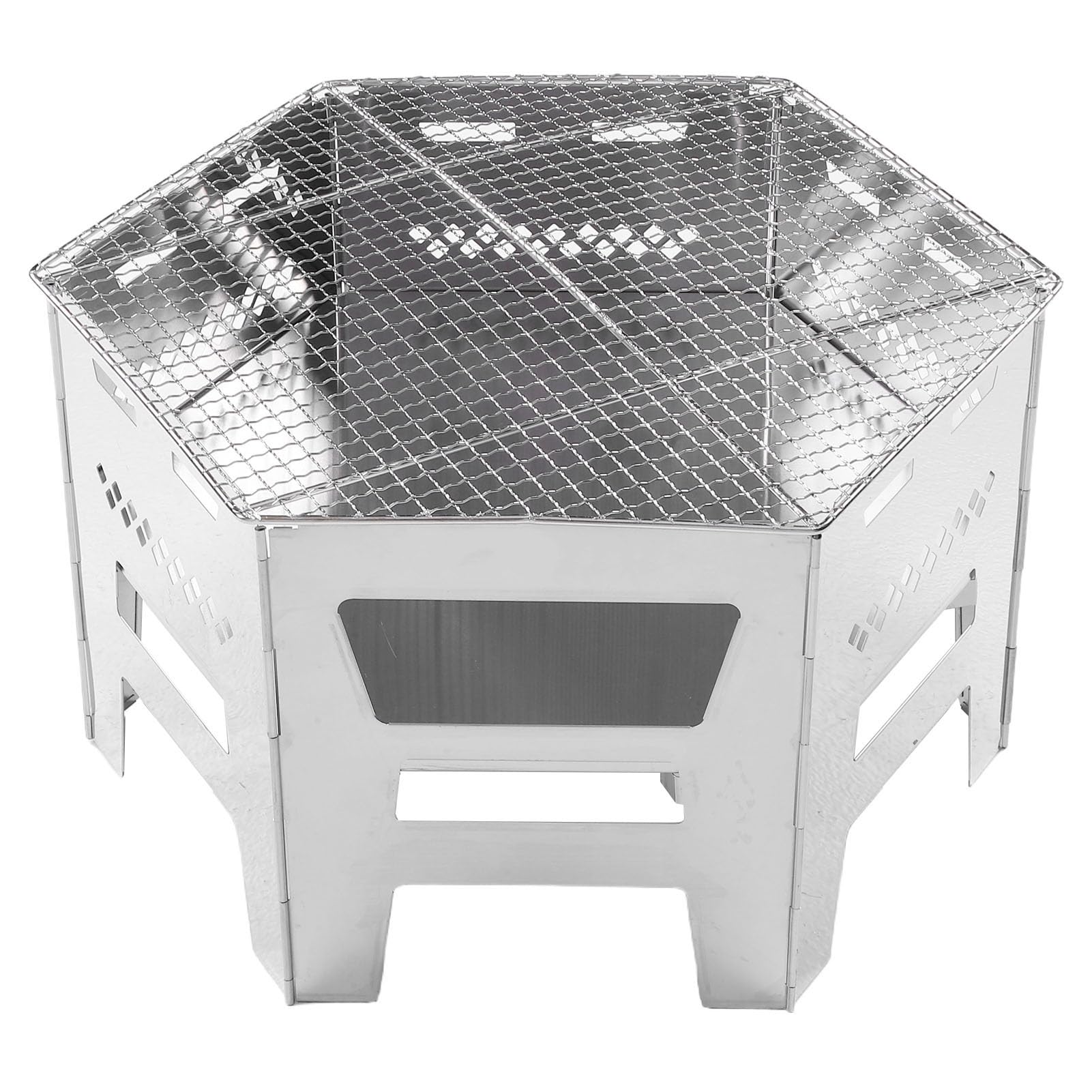 Poêle à Bois Camping, Pliable Portable Robuste Léger en Acier Inoxydable 304 avec Sac Transport pour Randonée Familles Voyageurs Festivals Plein Air
