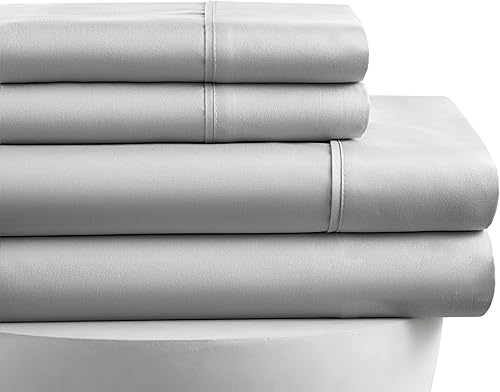 Miniatura 5 de safhome Juego de sábanas de 6 piezas de 21 pulgadas de profundidad para cama de tamaño individual, 6 piezas, 100% algodón egipcio, tejido de satén