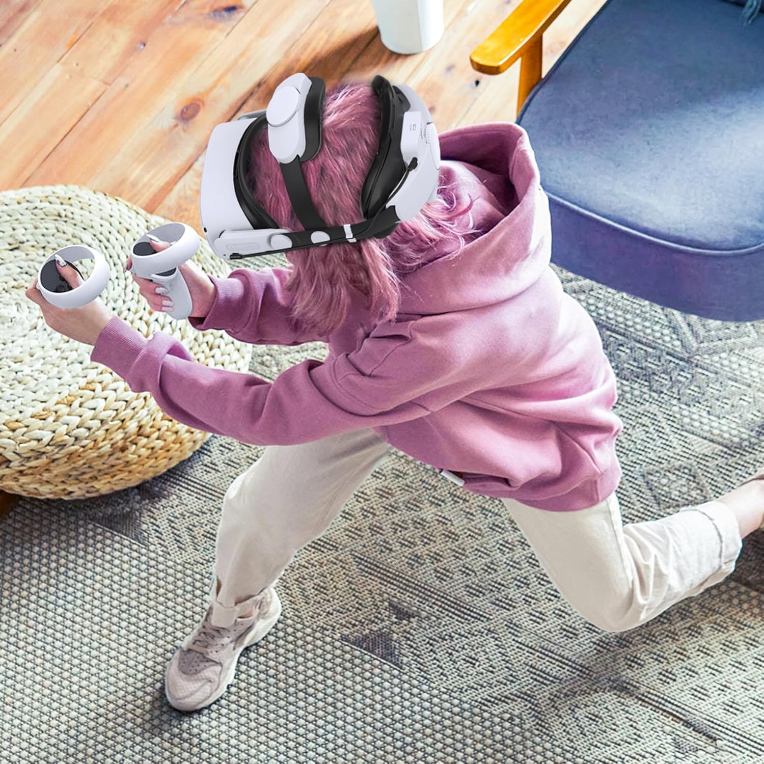 Kawaye for Meta Quest 3S/Quest 2/Quest 3 Head Strap, Double Knobs Adjustable Elite Strap Replacement,VR Headset Strap with Two Large Support Pad Enhanced Support, Reduce Pressure (MQ2004) - Image 8