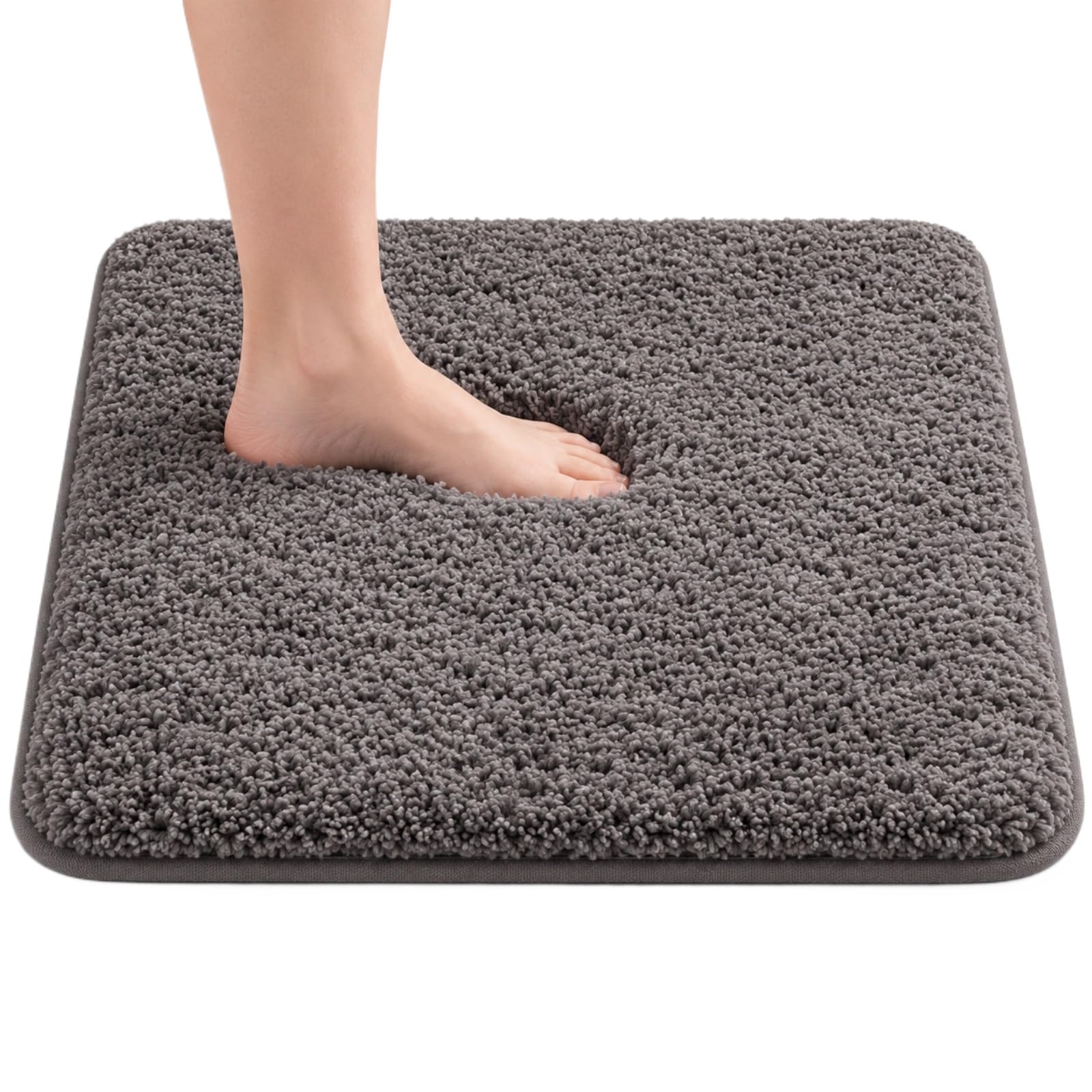 Tapis De Bain Doux À Poils Denses, Bordure Soignée Et Coins Arrondis (Marron,50 * 80cm)