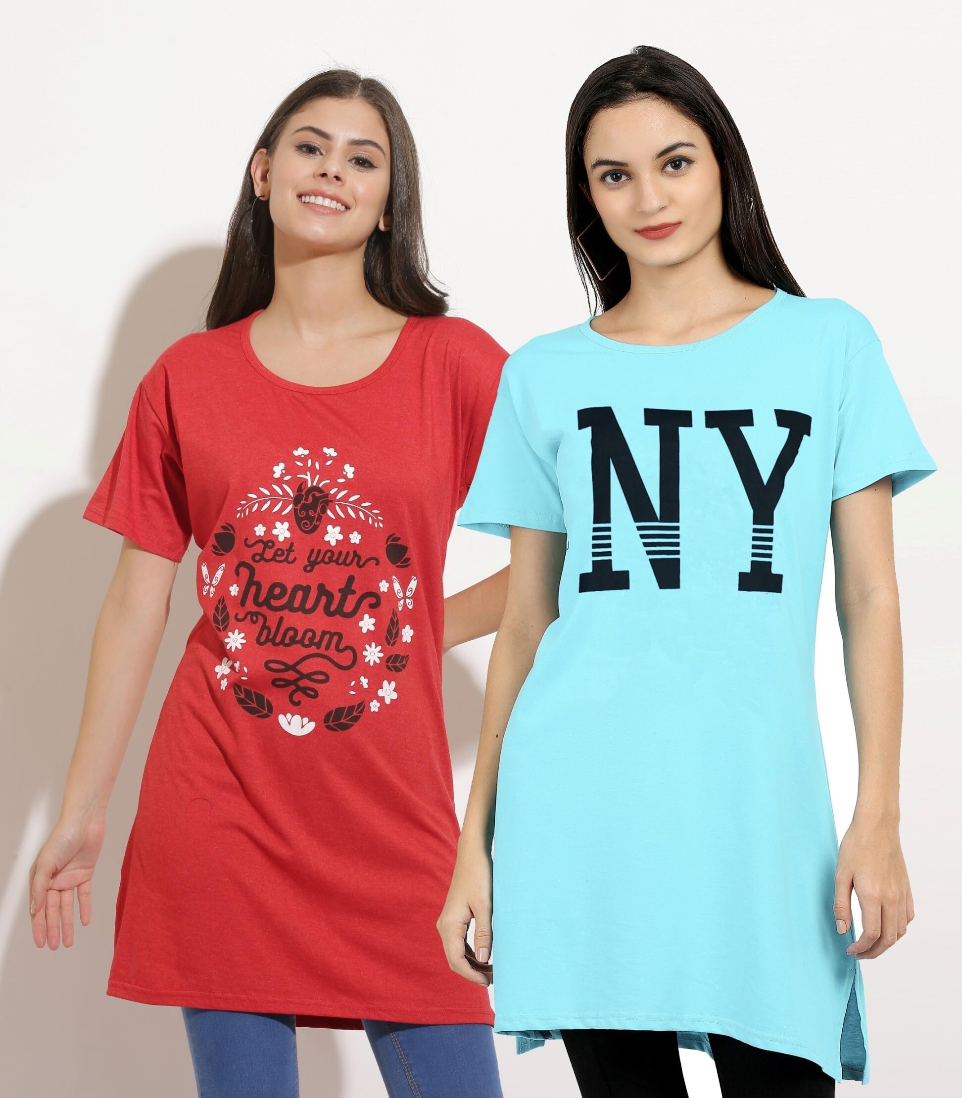 ddaspration Women Cotton Printed Long Combo T-Shirt-picture-28