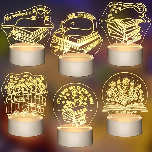 Retisee 6 piezas de luz nocturna linda juego de palabras de agradecimiento regalo You are Awesome Night Light Bear Cactus, pato, tortuga, flamenco, Retisee 6 piezas de luz nocturna linda juego de palabras de agradecimiento regalo You are Awesome Night Light Bear Cactus, pato, tortuga, flamenco,