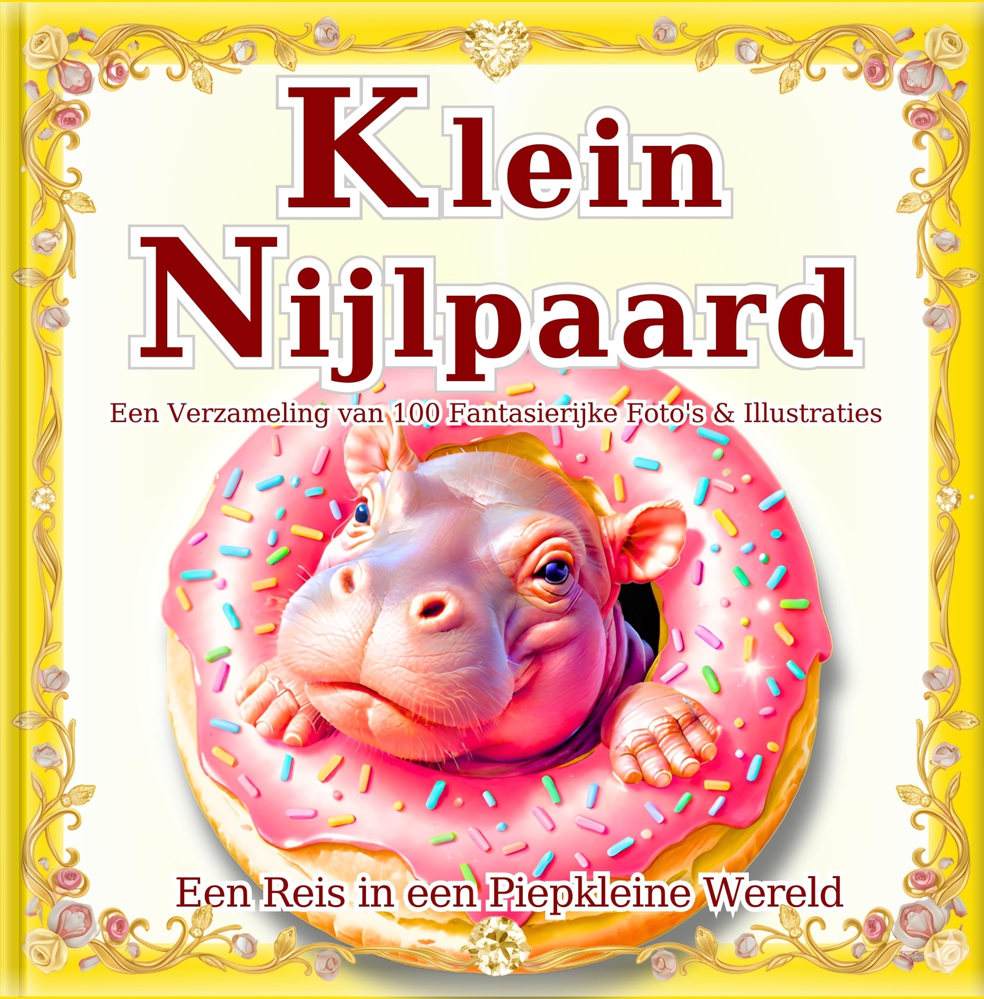 Livre d'art hippopotame miniature format poche avec 100 illustrations