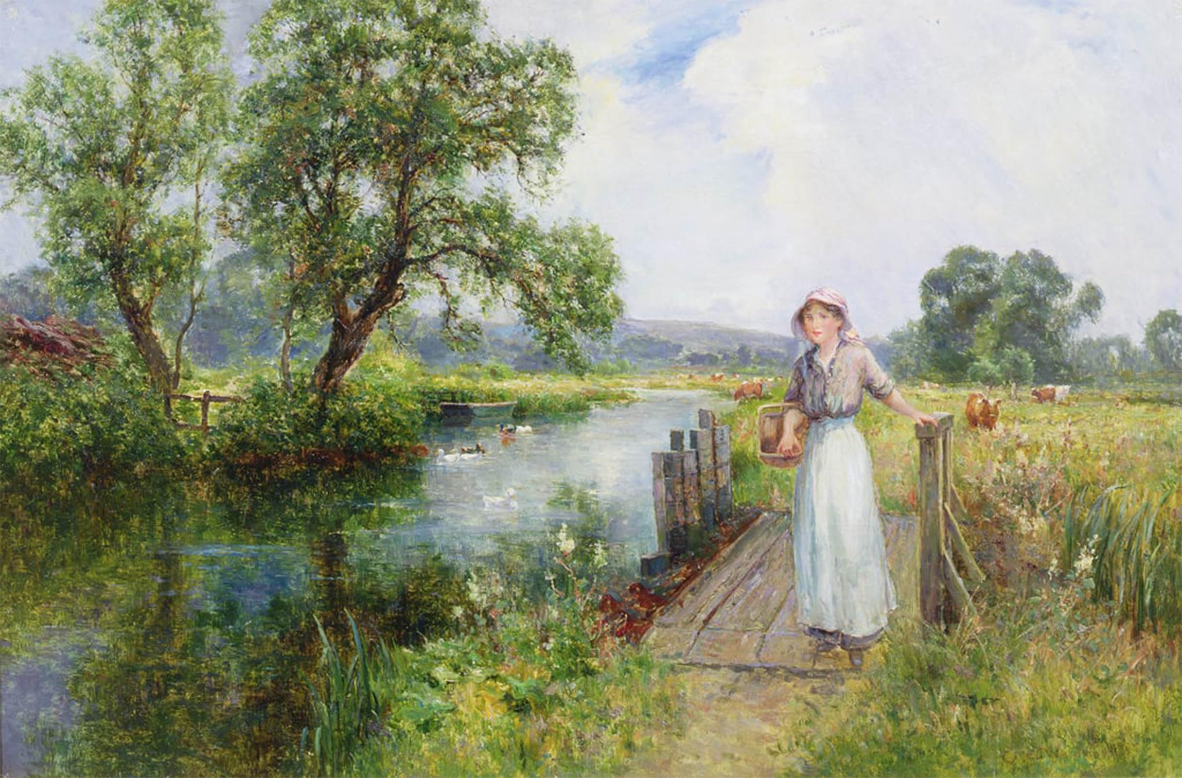 SERENDIPITP Vintage Picture Print on Canvas Wall Art Poster Summer by Ernest Walbourn Artwork Print Poster for Wall Decor 60x90cm