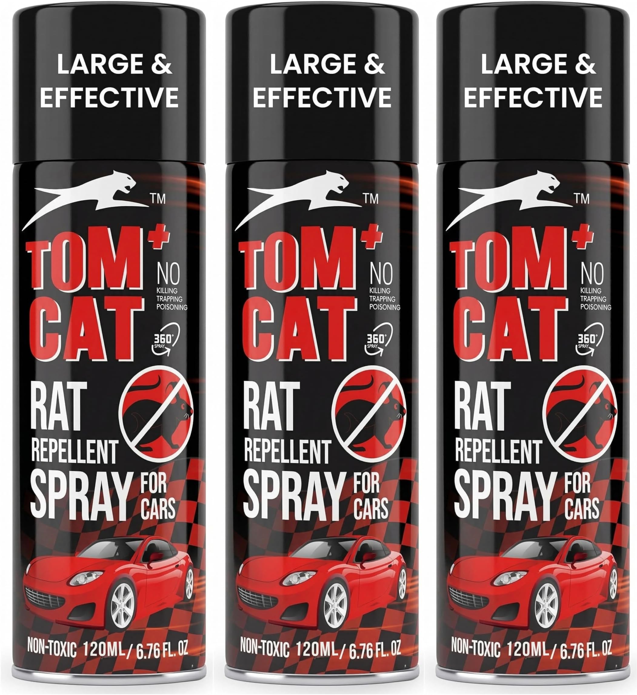 Shadow Securitronics Tom Cat Rat Repellent | Mouse Repellent for Car Engine| Highly Effective | Leak Free 100+20 ML Car Pest Repellent in Pack of 3