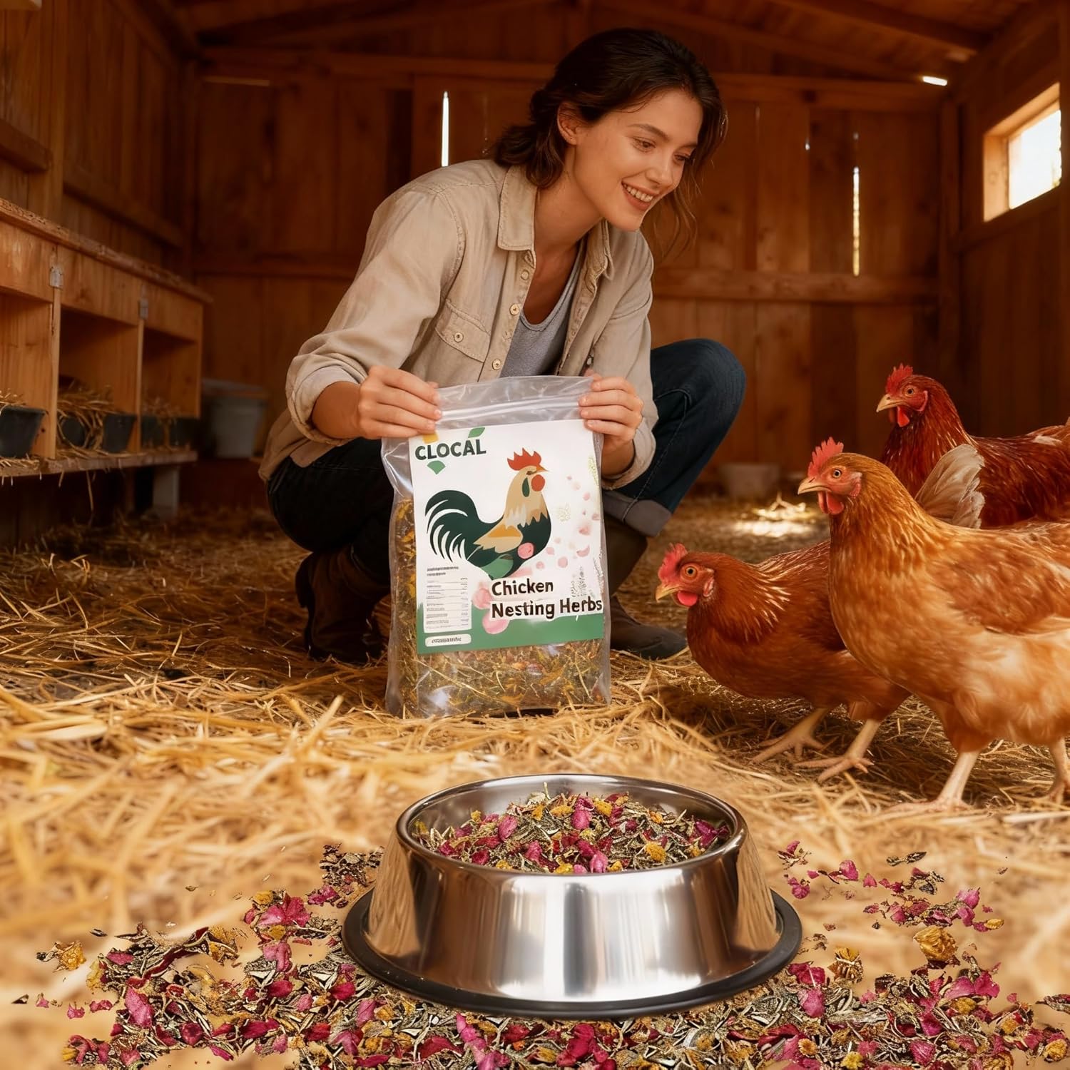 23oz Natural Chicken Nesting Herbs Premixed with Dried Flowers and Herbs for Coop and Run Insulation Bedding Roost House and Nesting Box Pads Bedding Supplies for Laying Hens and Ducks