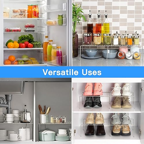 Miniatura 2 de Tomorotec Organizador de almacenamiento de cocina expandible de acero inoxidable, organizador de gabinete de especias, estante resistente a la