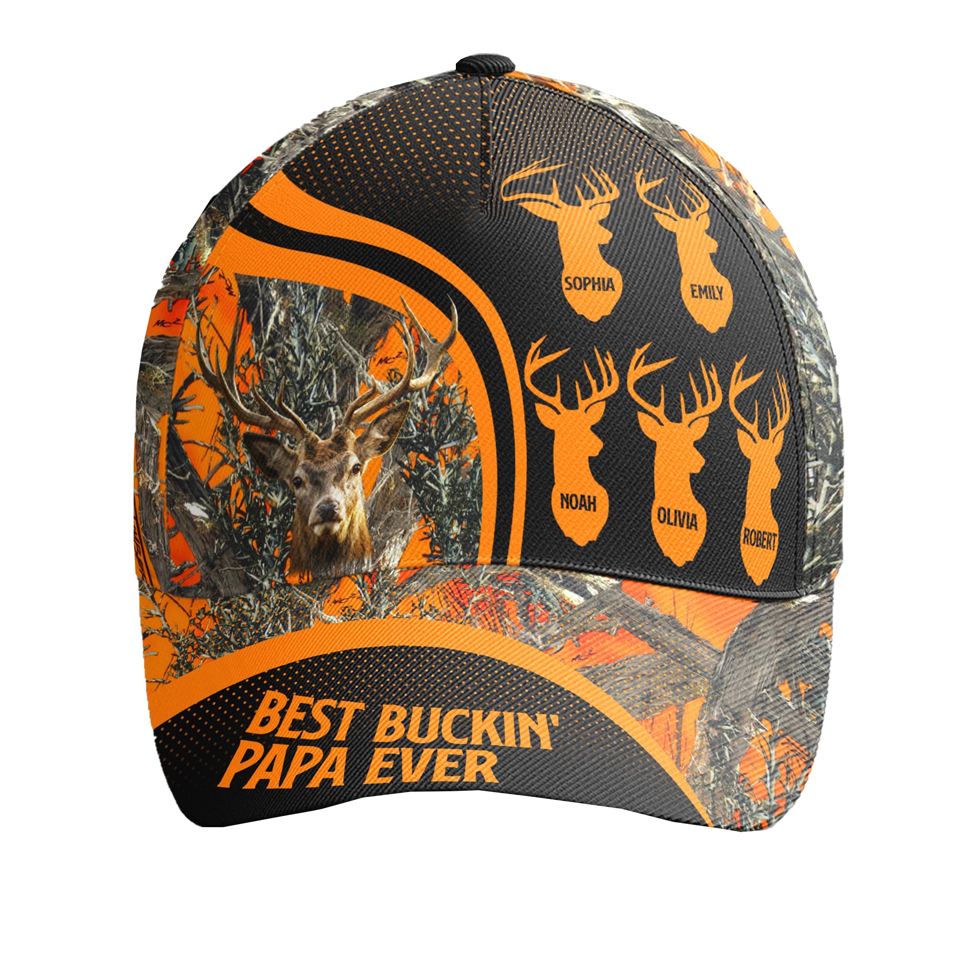 MacornerPersonalized Classic Cap, Hooked On Daddy Grandpa Papa Dad, Personalized Adjustable Men Hats