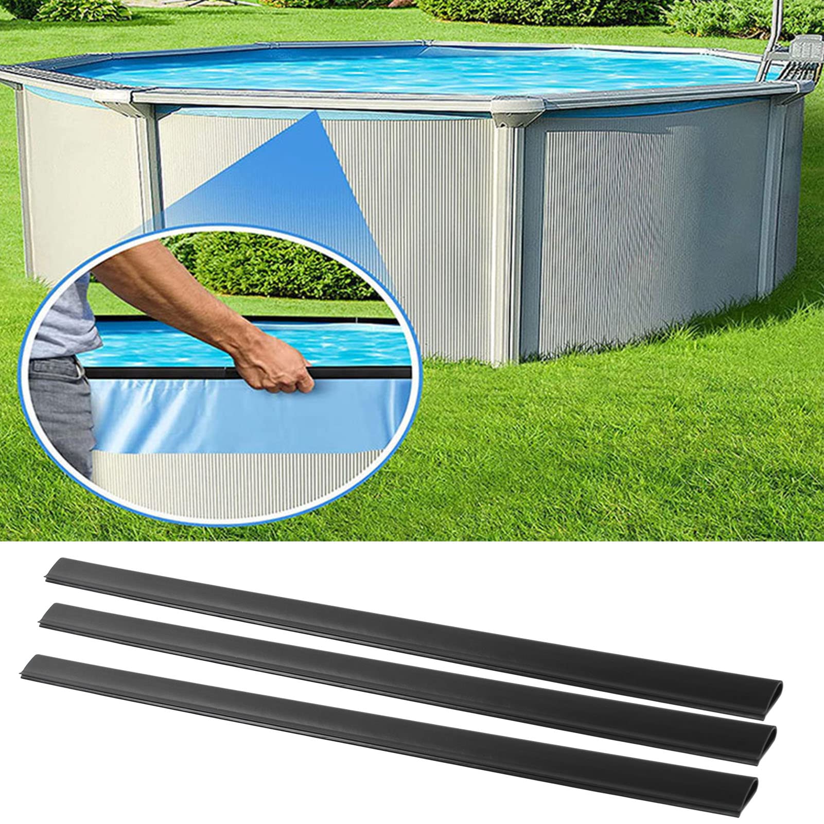 Tiras para Hacer Frente a la Piscina, Clips para el Revestimiento de la Piscina para el Reemplazo del Revestimiento de la Piscina Superpuesto - Material de PE de Primera Calidad (A)