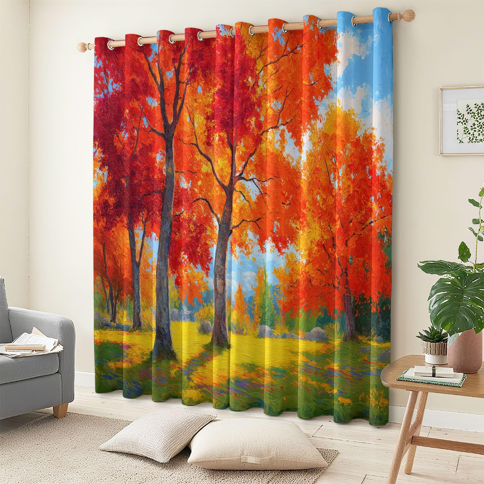Rideaux occultants polyester automne pour instaurer une ambiance cocooning au salon