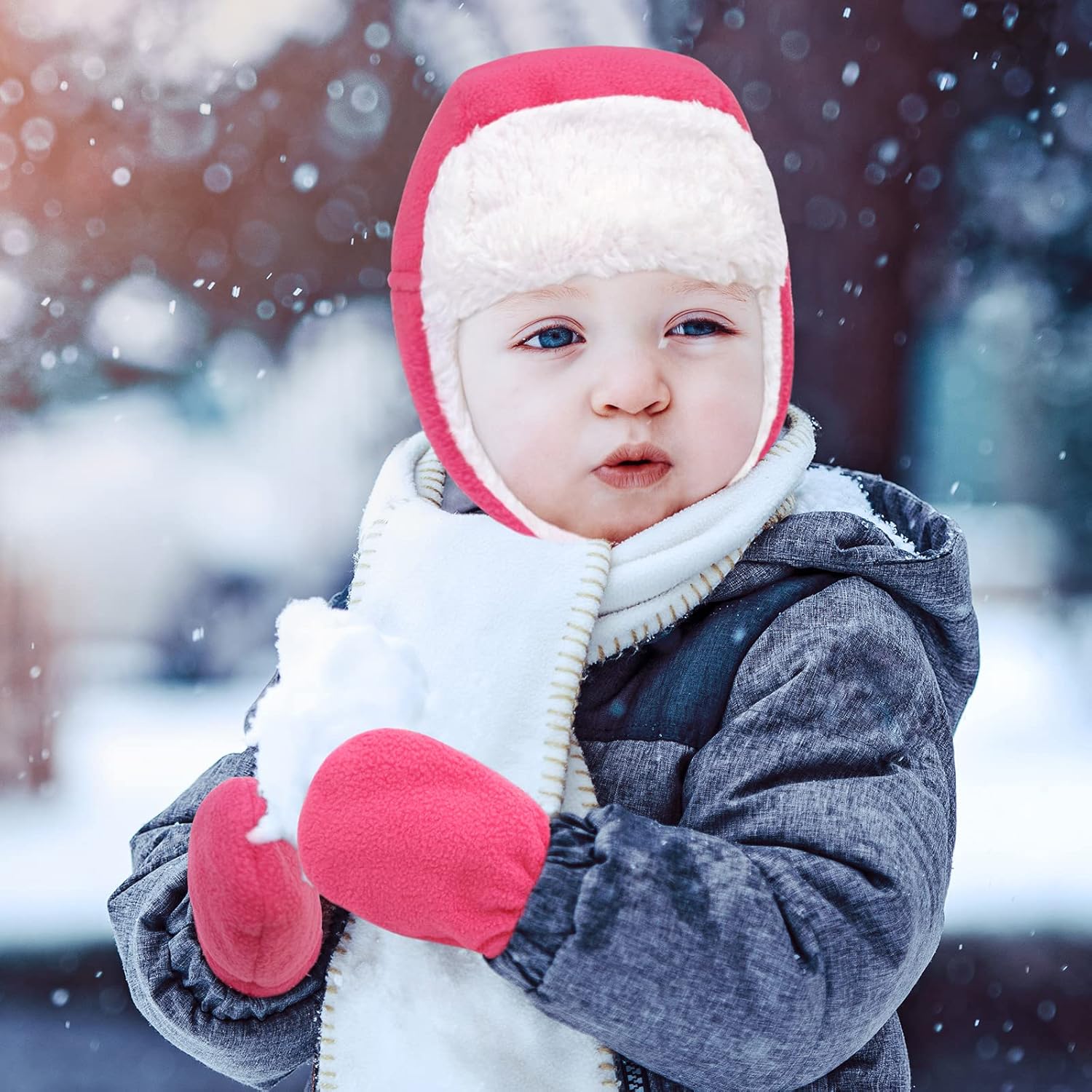 Sarfel Baby Mittens Toddler Gloves Kids Winter Gloves Baby Girl Boy Winter Mittens Infant Mittens 2 Pair Pack - Image 4