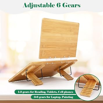 lesolar Desktop Easel for Painting,Adjustable Table Top Easels for Artists,Portable Bamboo Artist Drawing Board with Folding Display Board for Sketching,Drawing,Tablet Display and Reading
