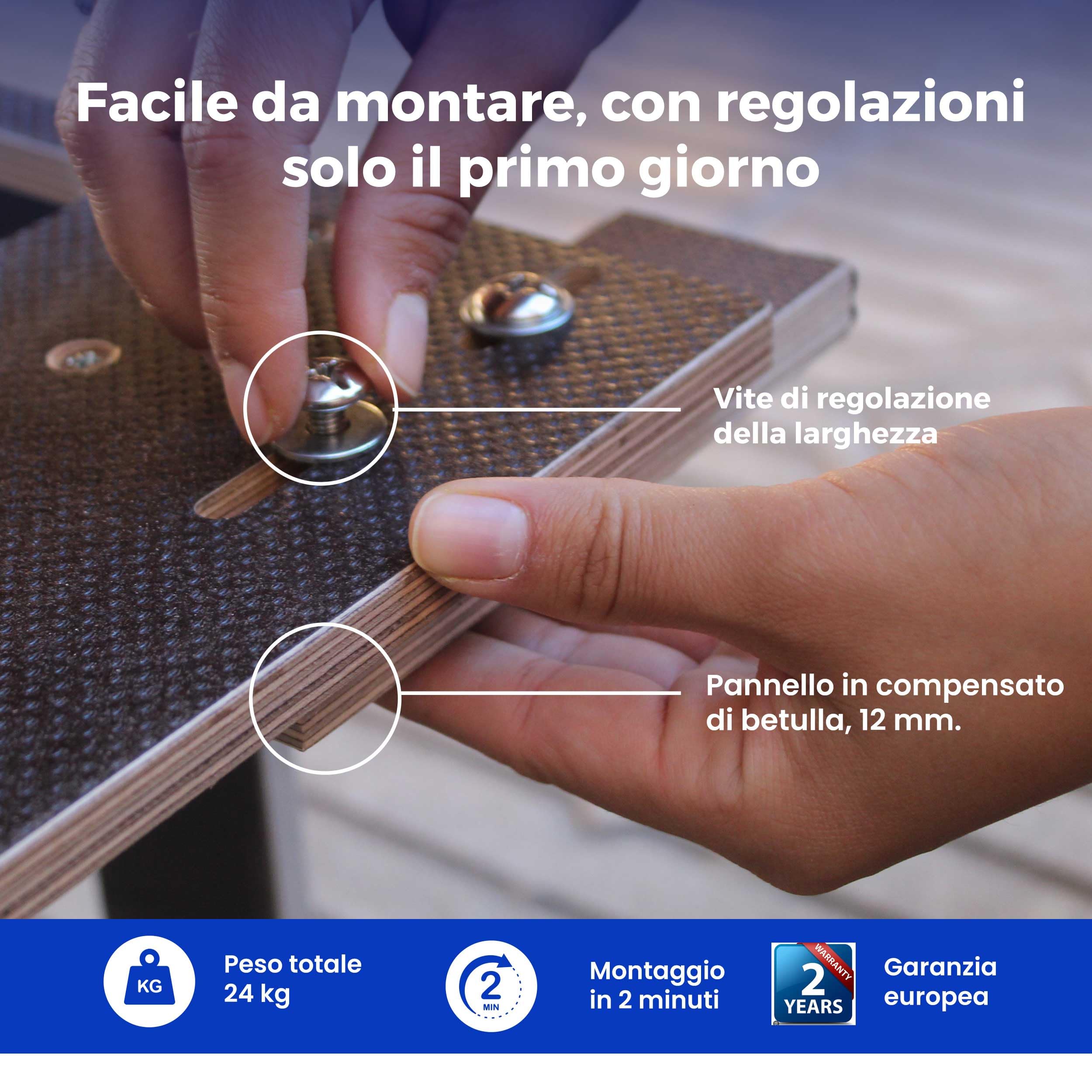 Letto Camper Furgone Leggero e Smontabile, Kit Camper per Berlingo, Rifter, Kangoo, Partner, Citan, Combo e Proace City, Rete Pieghevole, Montaggio Rapido, Senza Omologazione