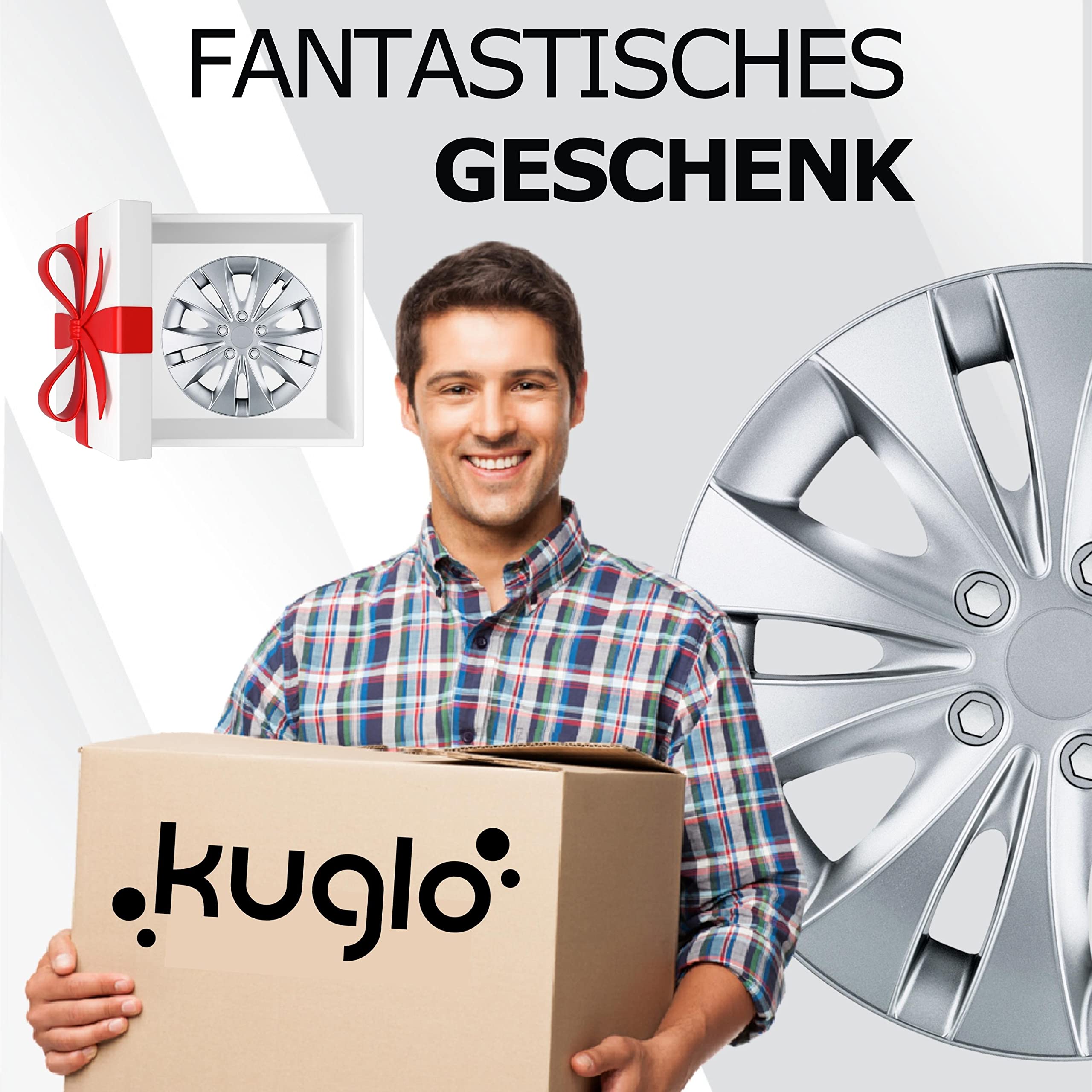 Radkappen 15 Zoll - Silber Radzierblenden 4er-Set von 13-16 Zoll - Stormer Radblenden für Stahlfelgen - Zierkappen in Schwarz oder Silber - Felgenabdeckung für Autofelgen