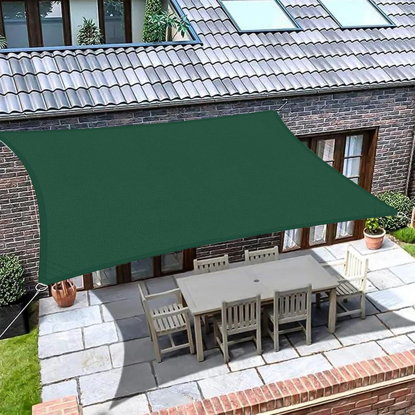 Vela Ombreggiante 4x6 Metri - Tenda Da Sole Per Giardino E Terrazza, Colore Talpa - Foto 9