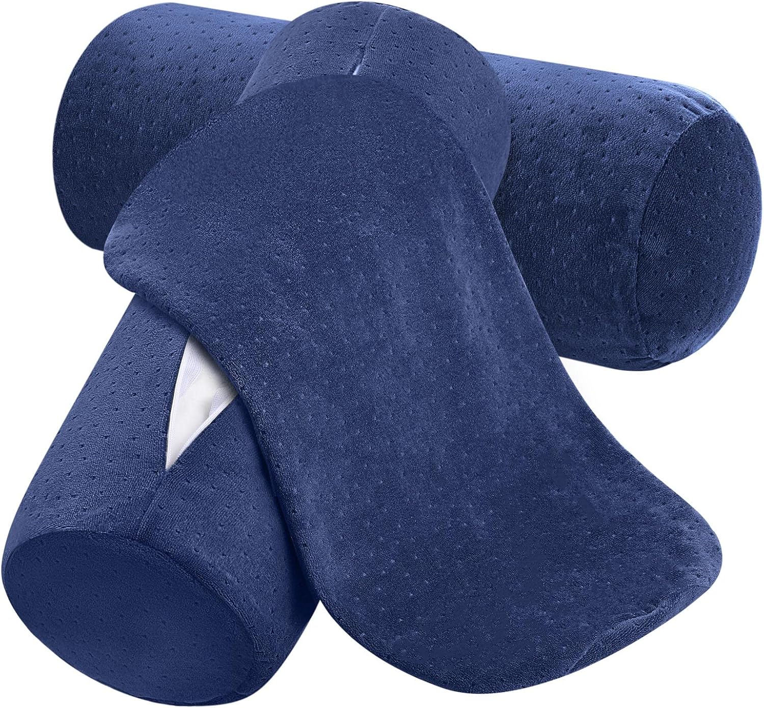 Remerry 2 Pcs Velvet Neck Roll Pillow Cover Only Round