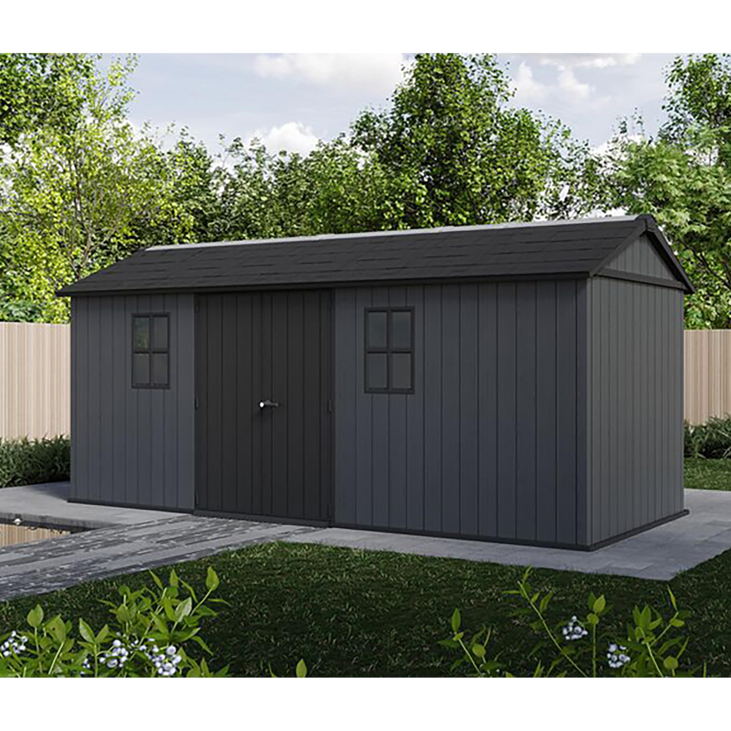Abri de Jardin Newton Plus 1775-11,2 m² - Gris Aspect Bois - KETER
