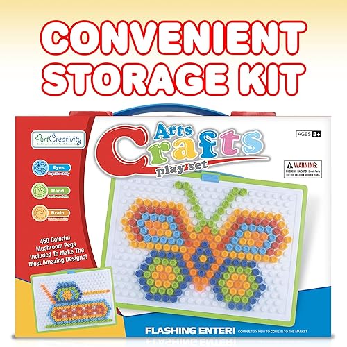 Miniatura 4 de ArtCreativity Rompecabezas de clavijas de hongos para niños con 10 desafíos – Divertido rompecabezas de cerebro para niños – Juguete educativo