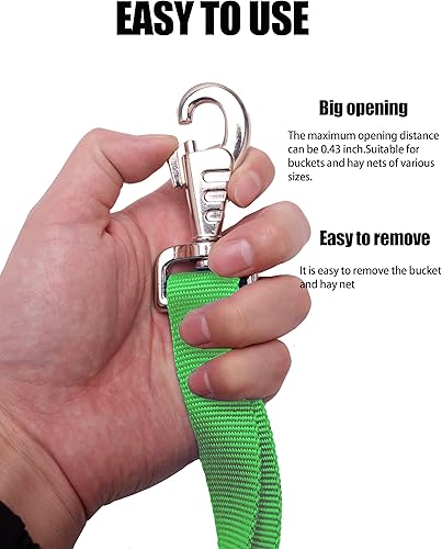 Miniatura 10 de Correa ajustable de nailon para cubeta (paquete de 3) para redes de heno, cubos de agua, correa para colgar, comederos de caballos al aire libre
