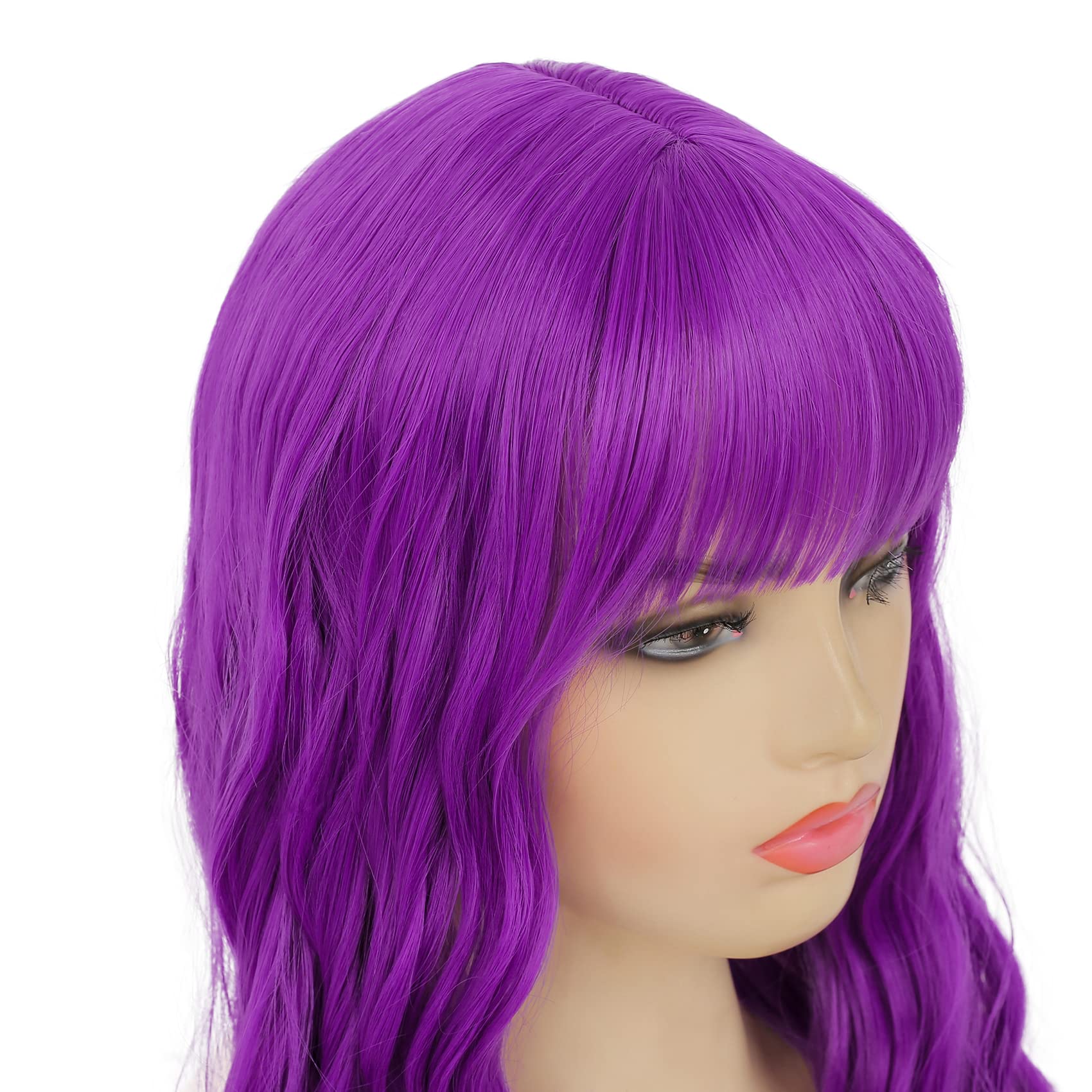 Amazon.com : Sallcks Womens Long Curly Wavy Wig Purple Wigs 