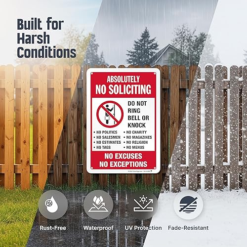 Miniatura 3 de Señal y etiqueta SmartSign "Absolutely No Soliciting"