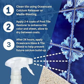 Pool Tile Restorer Quart Trigger Spray | Restore & Enhance Pool Tile Color | Low VOC Surface Treatment