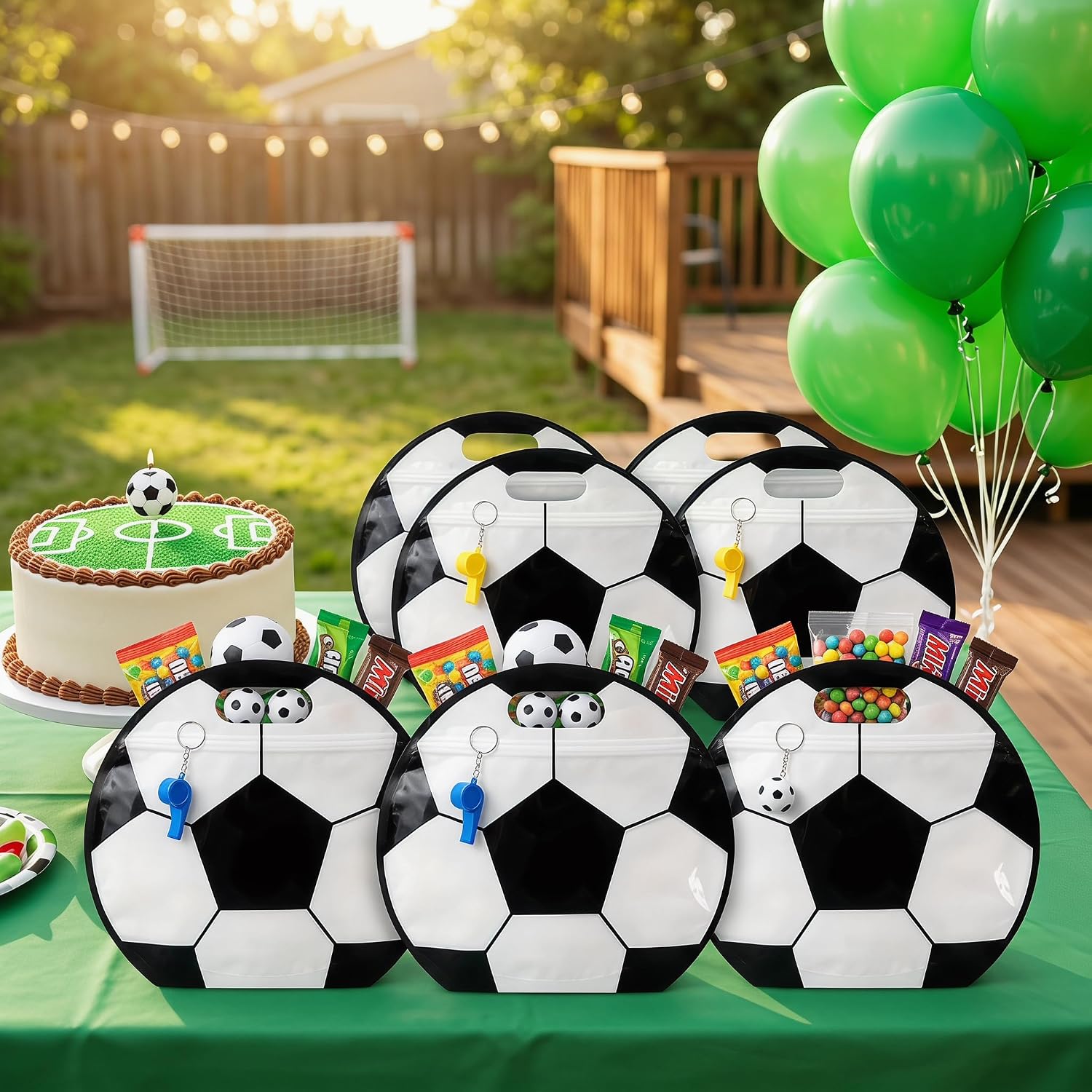 24pcs 3.5Mil Soccer Snack Bags with Handle Stand-up Soccer Goodie Bags image 5