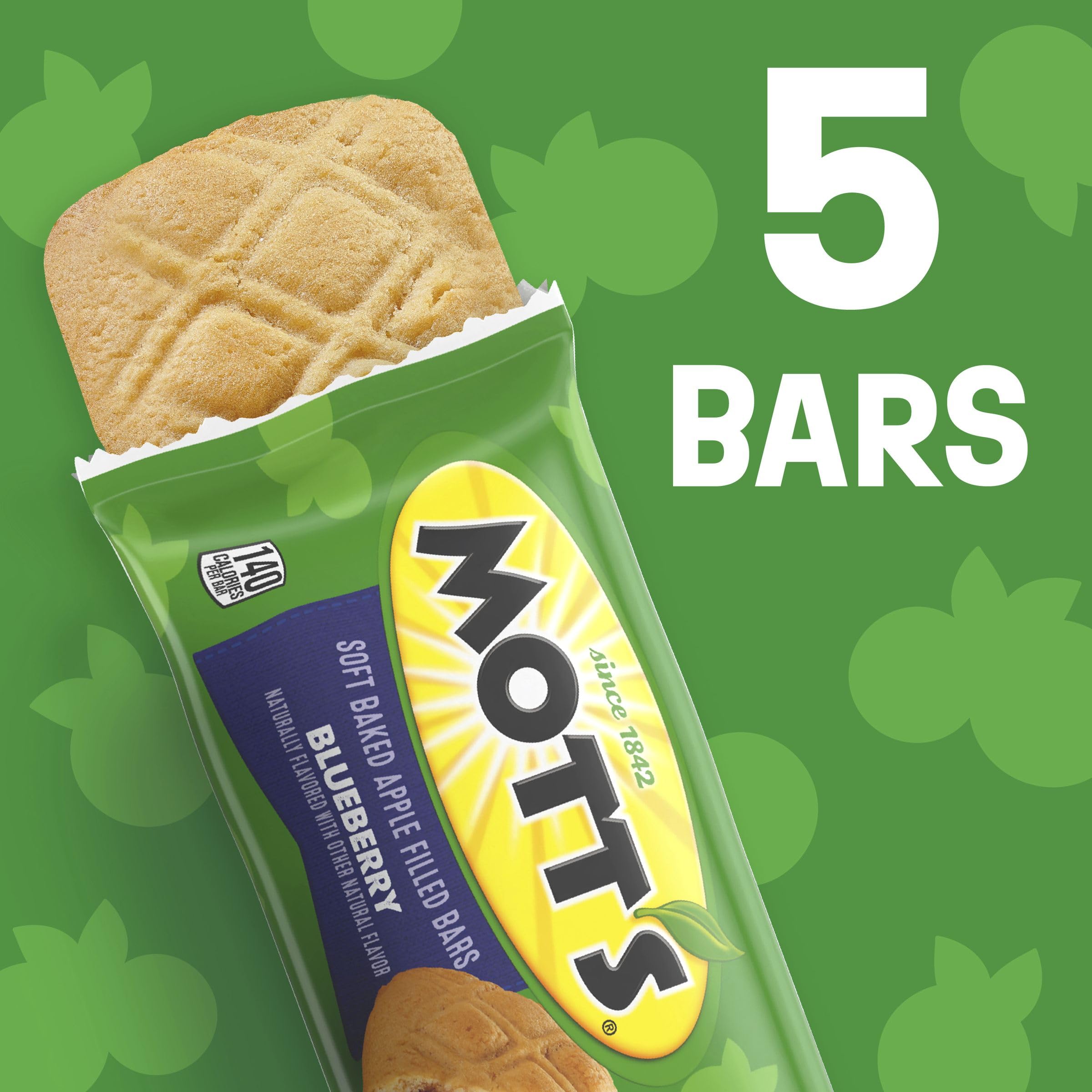 Motts Soft Baked Apple Filled Bars Blueberry Flavor Snacks Made with Real Fruit 5 Ct 6 55 oz — view 3