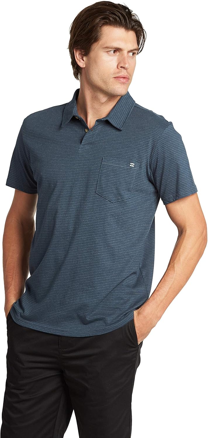 Billabong Men's Classic Polo Shirt Large Dark Slate Heather