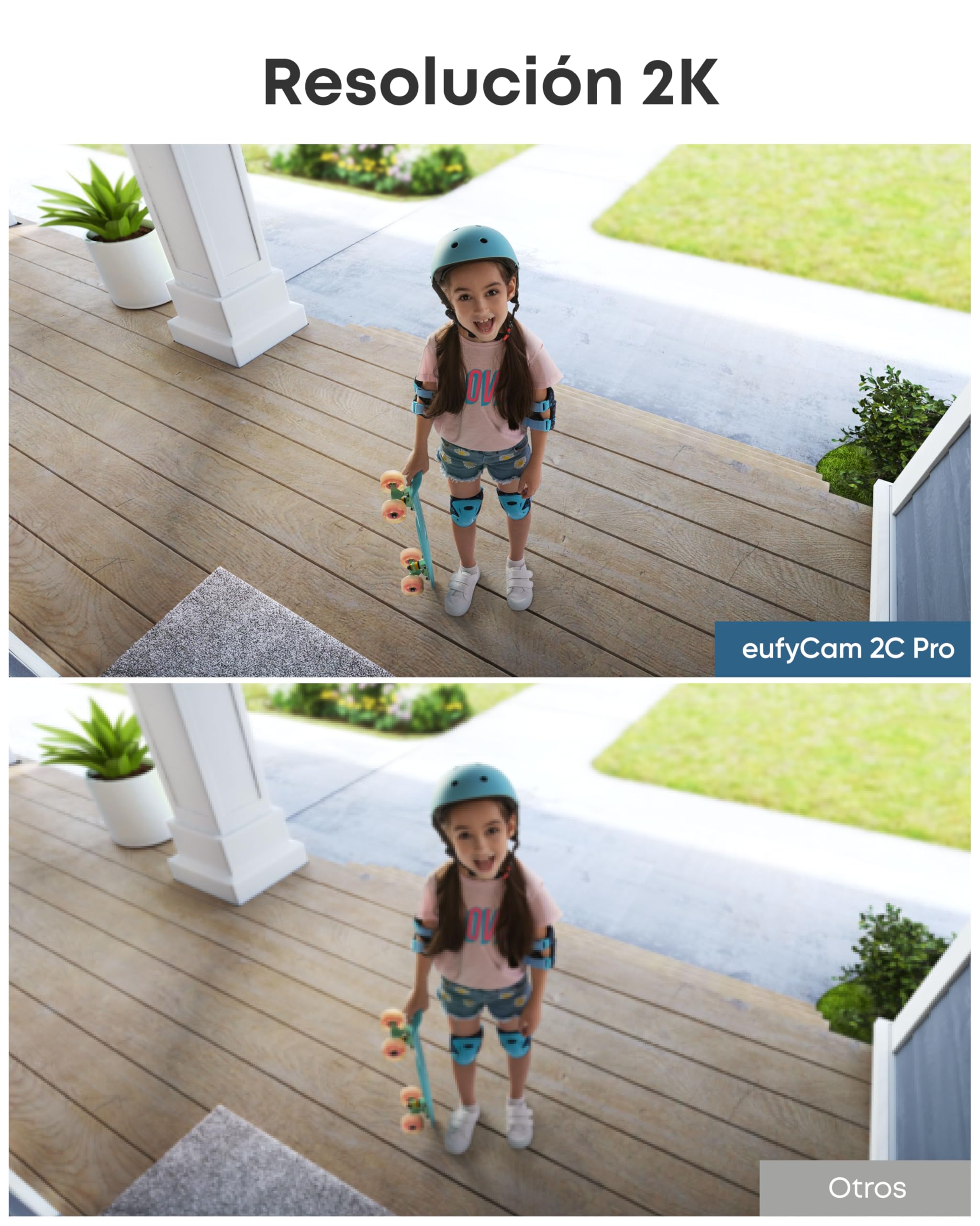 eufy Security eufyCam 2C Pro, Camara vigilancia WiFi Exterior, Camara de vigilancia Exterior,180 días de duración de la batería, 2K resolución, nessun Costo mensile, Conjunto de Cuatro cámaras