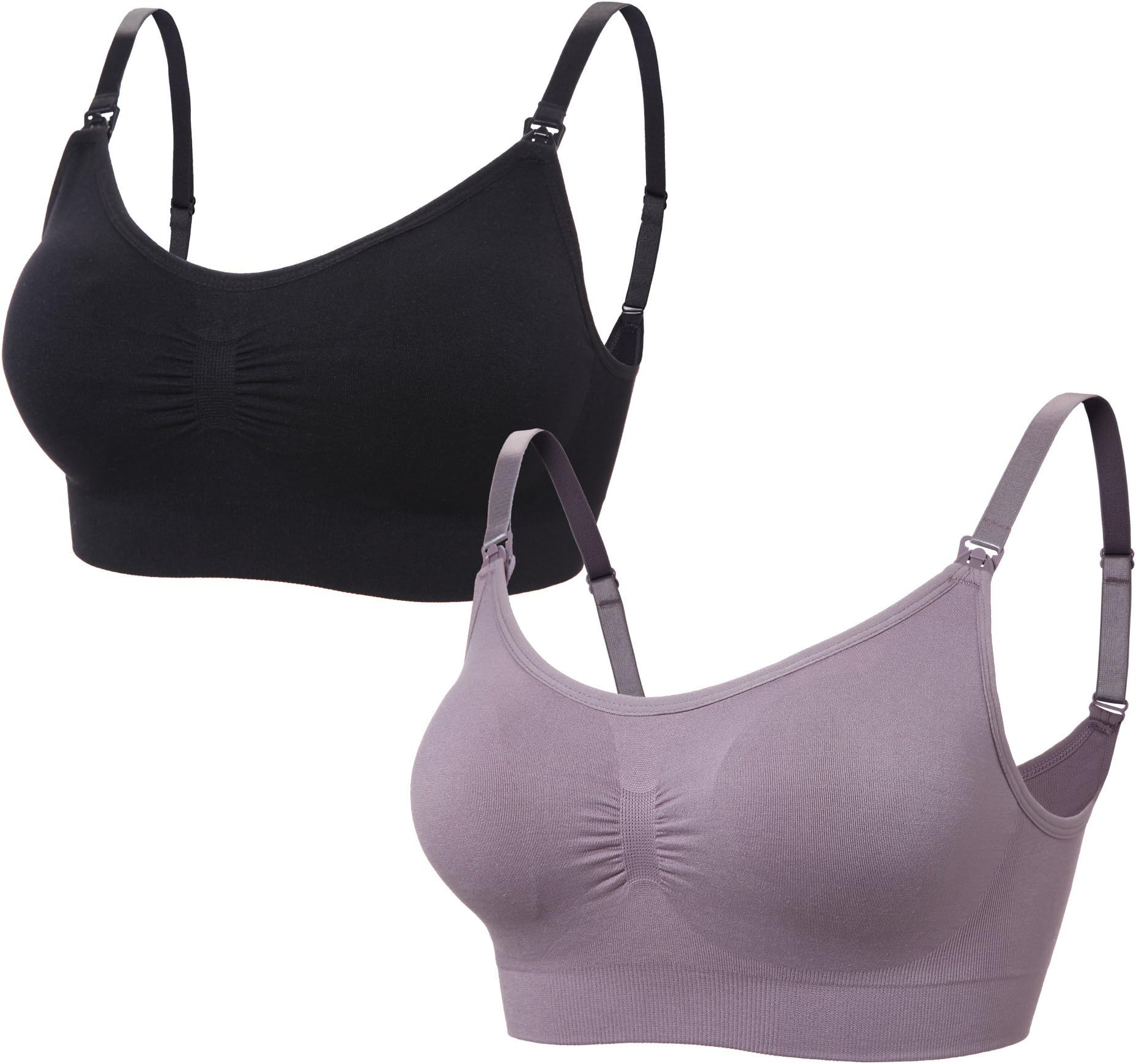 BAOMOSI Womens Maternity Nursing Bras Seamless Push up Wireless Underwear