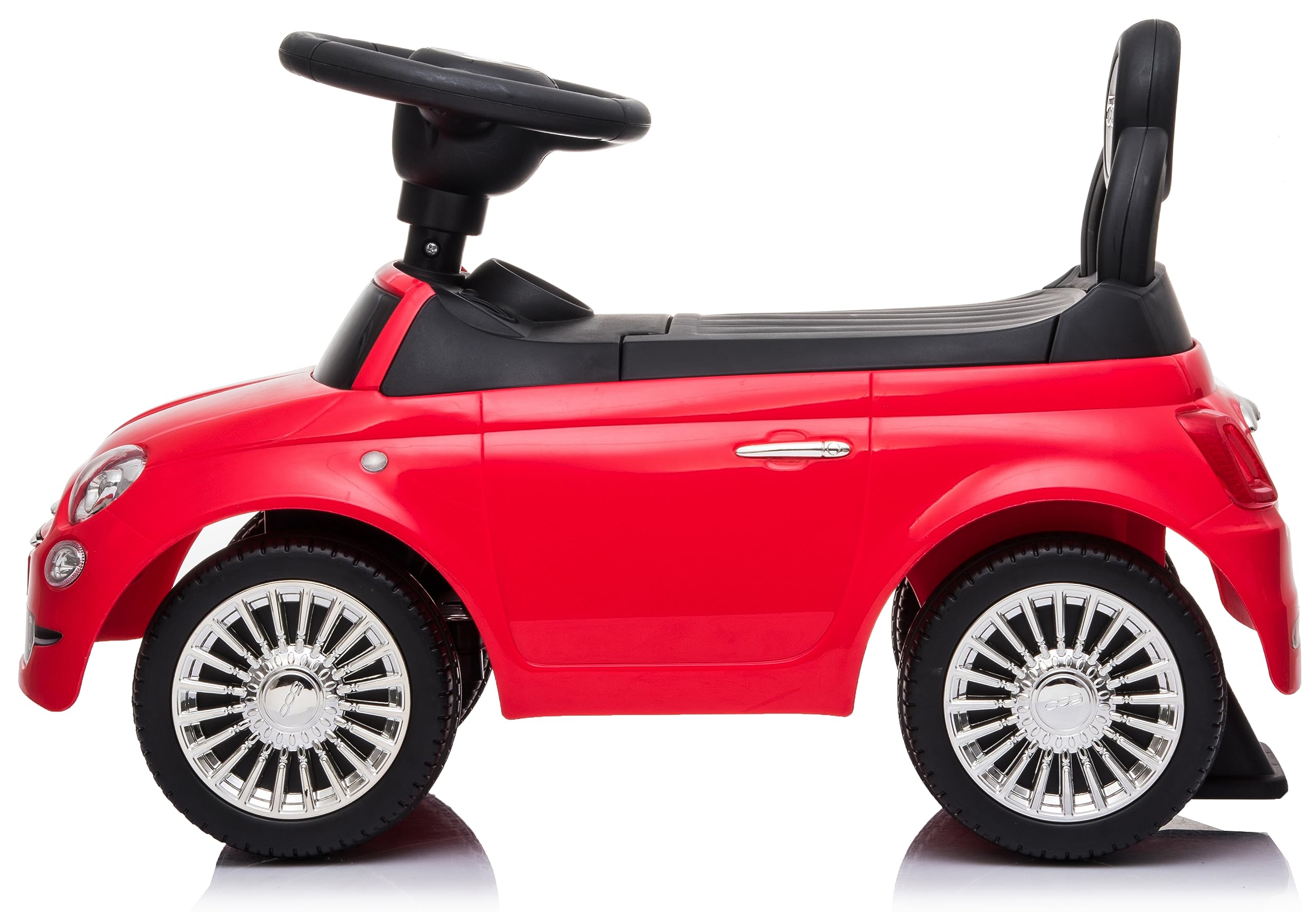 Macchinina bambino a partire dai 12 mesi di età, cavalcabile bambino, Fiat 500, auto per bambini, aiuto per imparare a camminare con suoni, Volante con clacson e suoni del motore (Rosso)