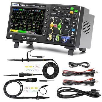 Hantek Digital Oscilloscope DSO2D50 500 MHz Bandwidth Dual Channels Oscilloscope 2GSa/s Sample Rate with 1 CH 25MHz Arbitary Waveform Generator 7 inch LCD 500MHz/2+1CH/Hantek DSO2D50
