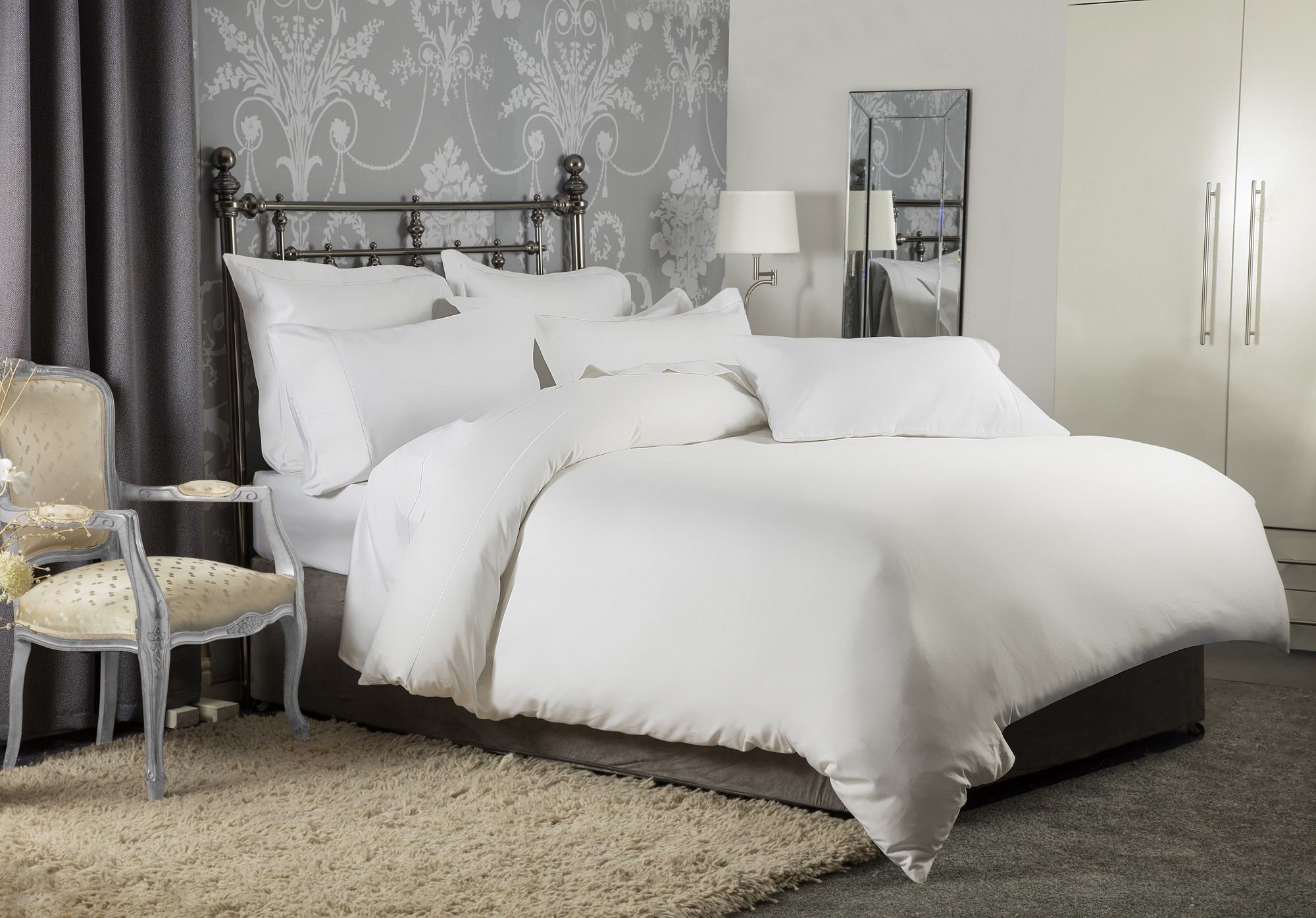 Belledorm White Ultimate Cotton Sateen Flat Sheet, 1200 Thread Count (, Double)