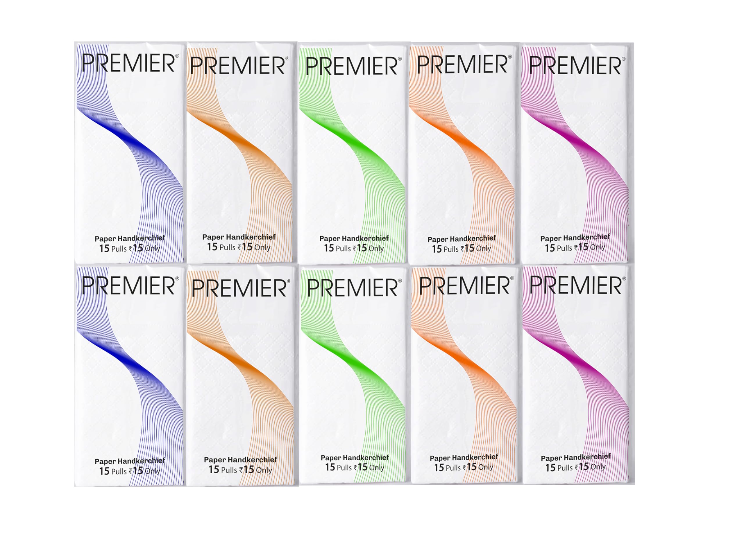 Premier Facial Hanky Pack Pocket Tissue Paper 2 Ply - Pack of 10 (15 Pulls *10 = 150 Pulls, 300 Sheets) (Pack of 2) (B0BX5WL3XZ) Amazon Price History, Amazon Price Tracker