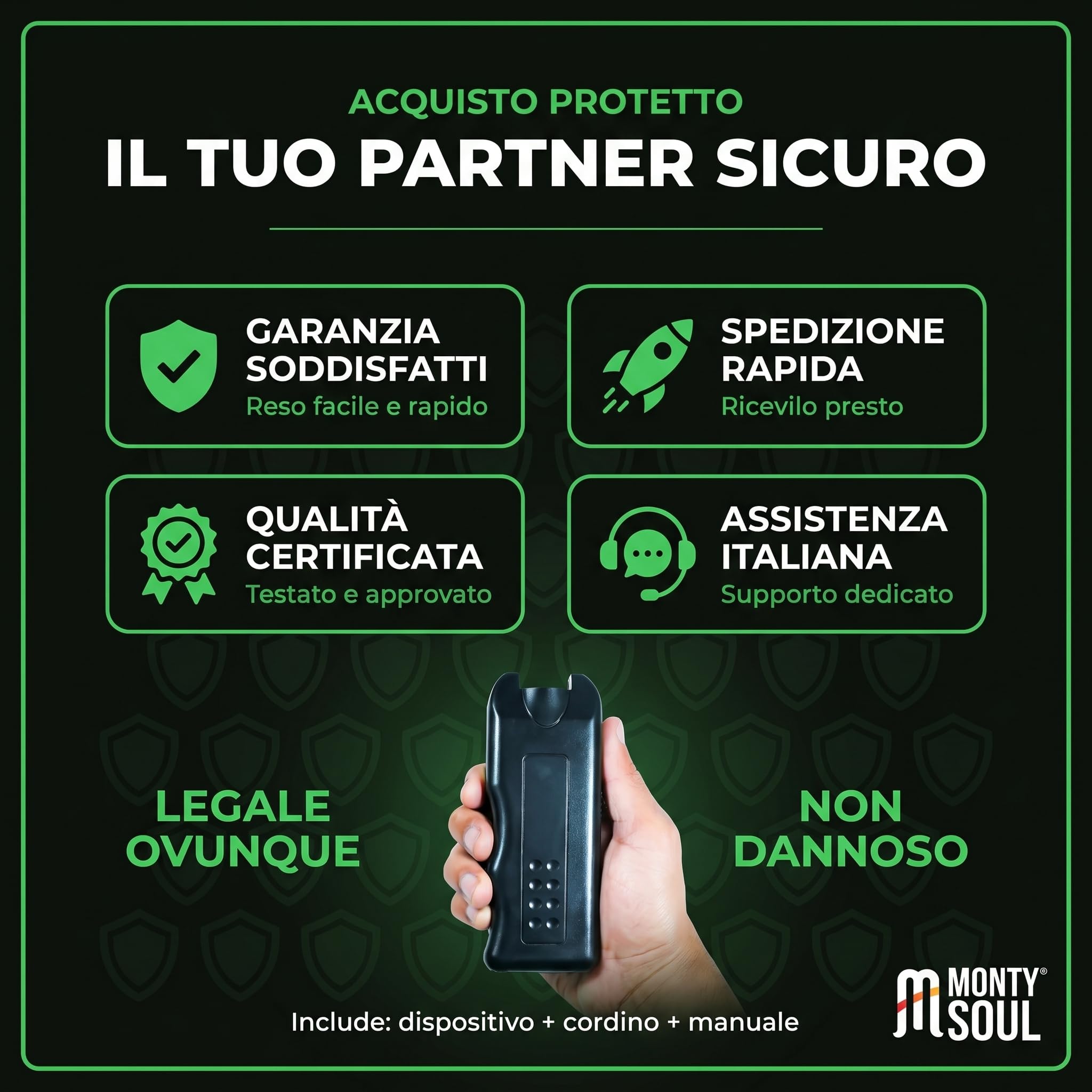 Dispositivo Repellente per Cani Aggressivi con Ultrasuoni e LED Flash - Portatile e Sicuro - Allontana Cani Minacciosi Senza Danneggiarli, Perfetto per Jogging, Passeggiate, Ciclisti 20MT (Stop Dog X)