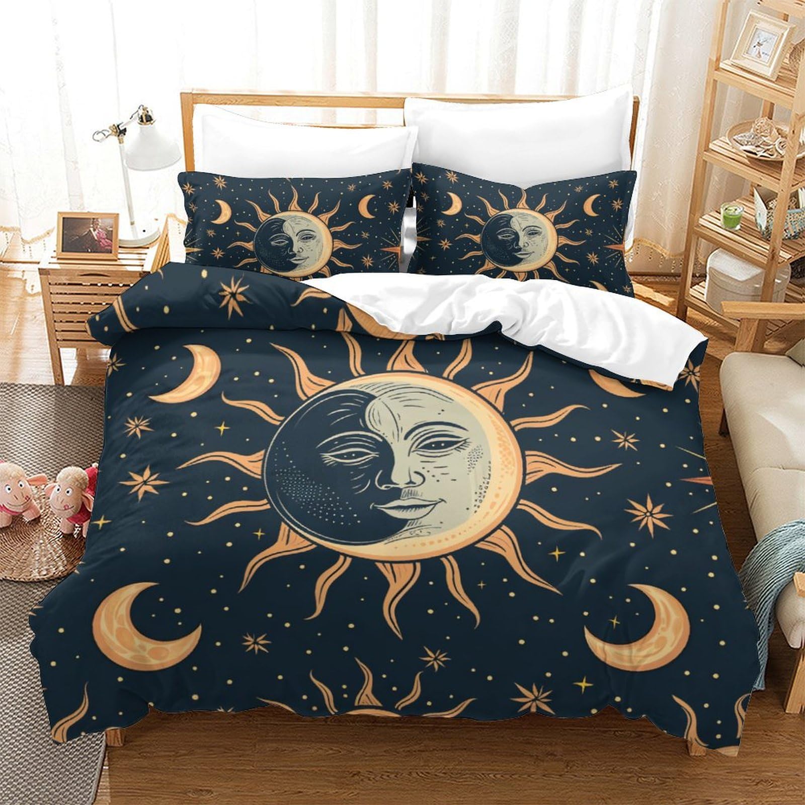 Housse de couette douce 220x240 fermeture éclair pour enfiler votre couette sans effort