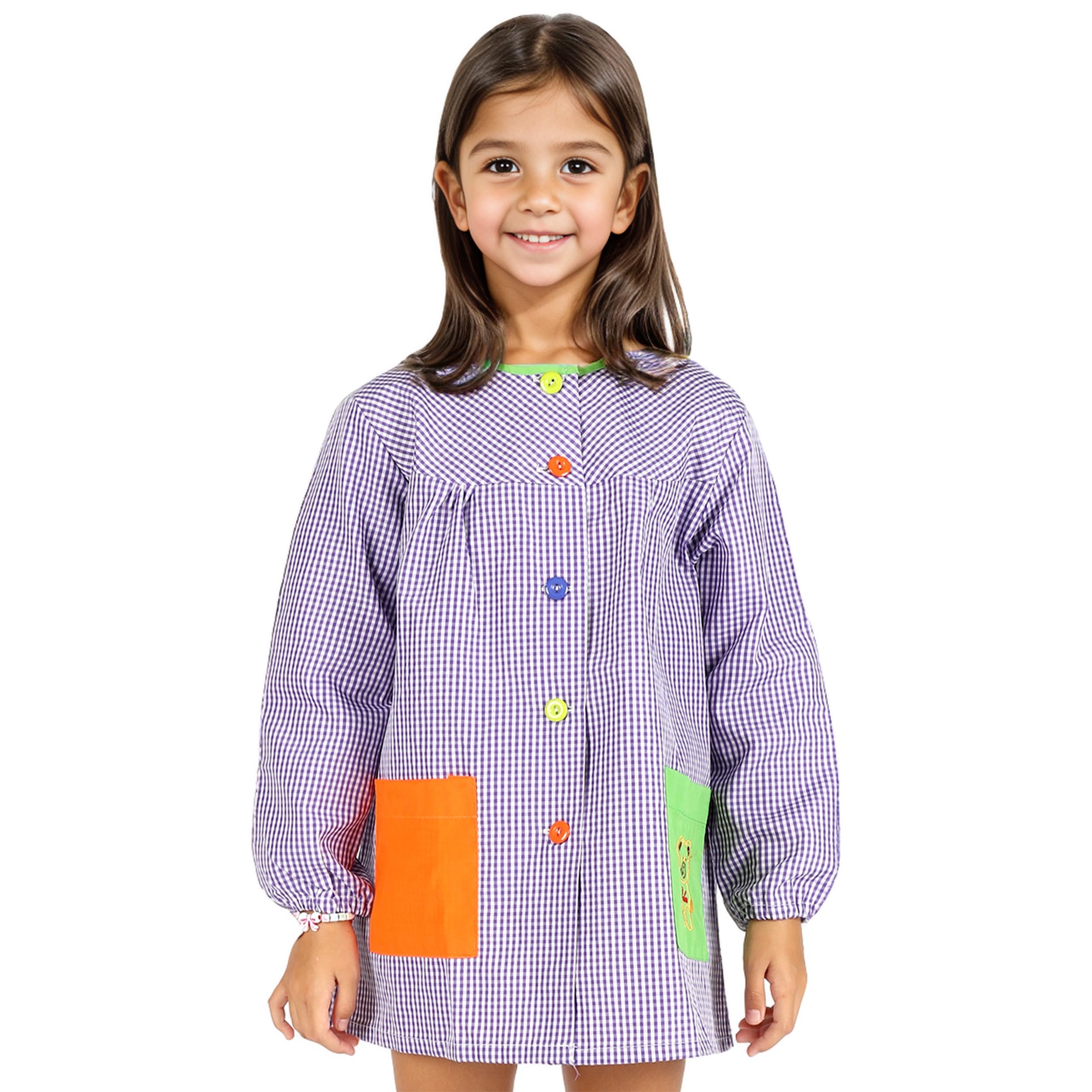 Etrexonline Bata Escolar Unisex para Niños y Niñas - Uniforme Infantil para Guardería y Colegio con Botones, Duradero y Cómodo