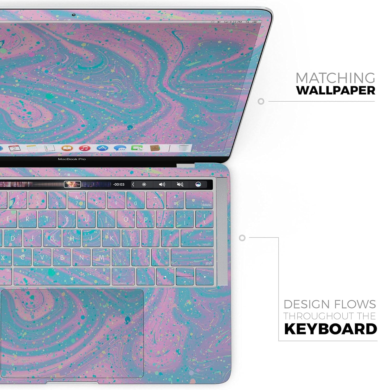 DesignSkinz - Compatible with MacBook Air 15" M3 (A3114) - Skin Decal Protective Scratch Resistant Vinyl Wrap - Magical Marble