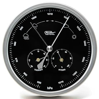 Fischer 1602-01.06 Außen-Wetterstation Glas Edelstahl Polymeter